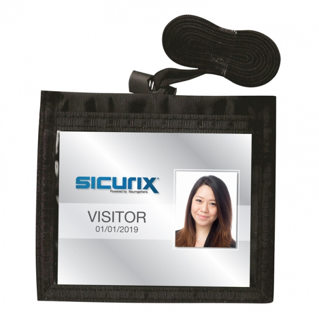 Convention ID Neck Pouch Badge Holder, Horizontal, Adjustable Cord, 3