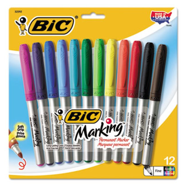 BICGPMAP12ASST MARKER,PERM,GRIP,12ST,AST 