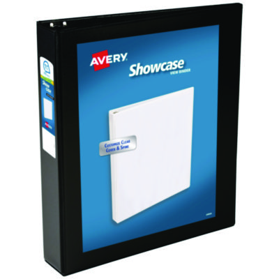 Showcase Economy View Binders with Slant Rings, 3 Rings, 1.5" Capacity, 11 x 8.5, Black