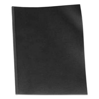 VeloBind Pre-Punched Presentation Covers with Leatherlike Texture, Paper, Square Corners, 11 x 8.5, Black, 50/Pack