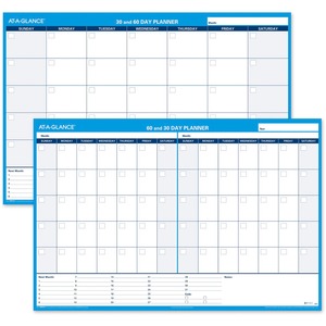 At-A-Glance 30/60 Day Undated Horizontal Wall Planner