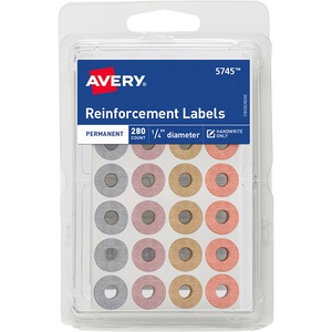 Avery Reinforcement Stickers, 1/4" , Metallic, 280 Total (5745)