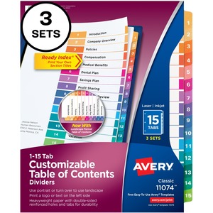 Avery® Ready Index Custom TOC Binder Dividers