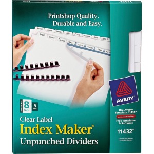 Avery® Print & Apply Label Unpunched Dividers - Index Maker Easy Apply Label Strip