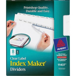 Avery® Print & Apply Clear Label Dividers - Index Maker Easy Apply Label Strip