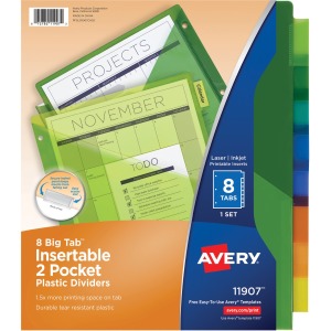 Avery Big Tab Insertable 2-Pocket Dividers