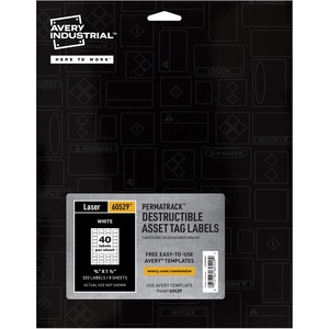 Avery® PermaTrack Destructible Asset Tag Labels, 3/4" x 1-1/2" , 320 Asset Tags