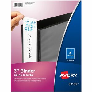 Avery&reg; Binder Spine Inserts, 3 Inch Binders, 15 Inserts (89109)