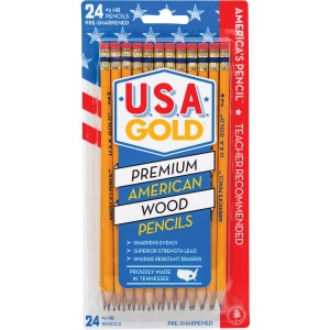 The Write Dudes Usa Gold Prem American Cedar Pencils