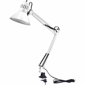 Bostitch Swing Arm Desk Lamp with Clamp, White