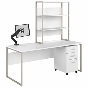 Bush Business Furniture Hybrid Collection White Desking