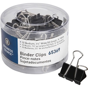 Business Source Small/Medium Binder Clips Set