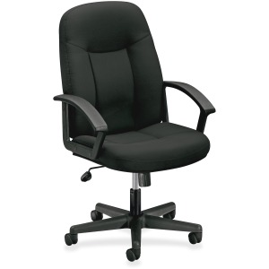 HON High-Back Executive Chair | Center-Tilt | Fixed Arms | Black Fabric