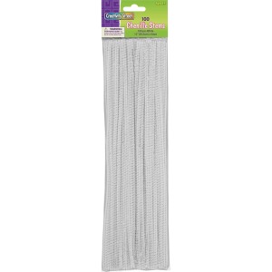 Creativity Street Regular Stems, White, 12 X 4 Mm, 100 Pieces