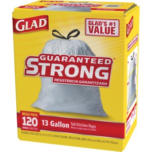 Glad ForceFlex Tall Kitchen Drawstring Trash Bags