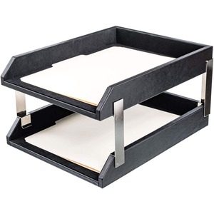 Dacasso Classic Leather Double Letter Trays