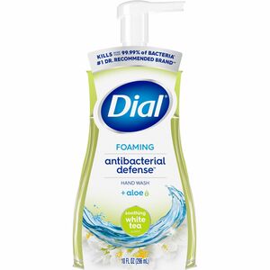Dial Complete Foam Hand Wash Pump, White Tea ScentFor - 10 fl oz (295.7 mL) - Pump Dispenser - Bacteria Remover, Kill Germs - Hand, Bathroom, Kitchen - Moisturizing - Antibacterial - Clear - 8 / Carton