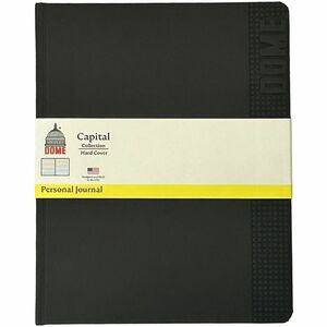 Dome Personal Journal - 8 x 10 Inch Hardcover Black Lined Journal Notebook