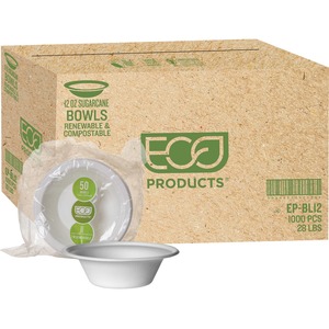 Eco-Products Vanguard 12 oz Sugarcane Bowls