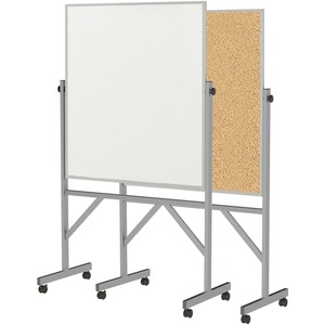 Ghent Reversible Cork Bulletin Board/Non-Magnetic Whiteboard with Aluminum Frame