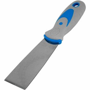 Impact Stiff Putty Knife, 1.50" Blade - Comfort Grip, Rust Resistant, Solvent Proof, Hanging Hole - Blue, Gray - 12 / Box