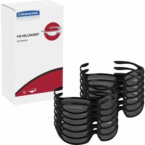 Kleenguard V40 Hellraiser Safety Eyewear, Recommended for: Workplace, Home, Industrial, Manufacturing, Eye, Outdoor - Universal Size - UVA, UVB, UVC Protection - Polycarbonate - Durable, Lightweight, Wraparound Frame, Scratch Resistant, Comfortable - 12 / Box