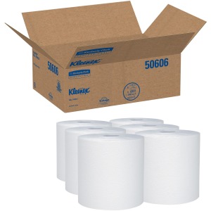 K/C #50606 8IN. X 600FT. WHITE ROLL TOWEL 1 PLY