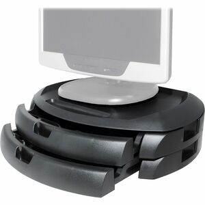 Kantek 2-Drawer Black Monitor Stand/Organizer