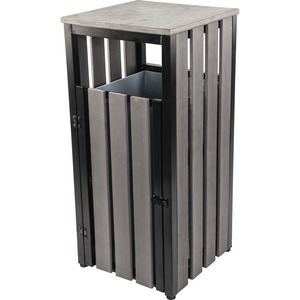 Lorell Faux Wood Outdoor Waste Bin