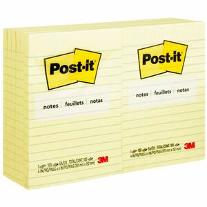 Post-it&reg; Notes Original Lined Notepads
