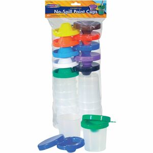 Creativity Street No-Spill Round Paint Cups With Colored Lids