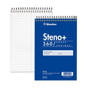 Blueline White Paper Wirebound Steno Pad