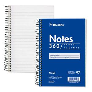 Blueline White Paper Wirebound Steno Pad