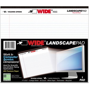 Roaring Spring Wide College Ruled Landscape Legal Pad