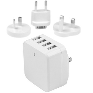 StarTech.com 4-Port USB Wall Charger - International Travel - 34W/6.8A - White