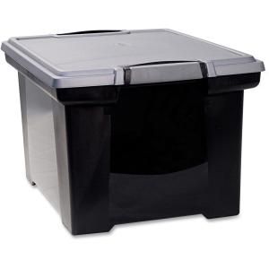 Storex Tote Black Storage Box with Lid