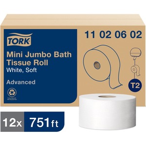 TORK Soft Mini Jumbo Toilet Paper Roll White T2
