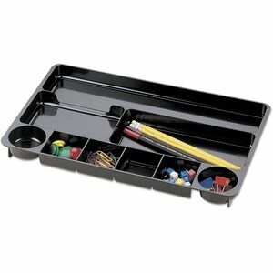 Universal Recycled Drawer Organizer, Nine Compartments, 14 x 9.13 x 1.13, Plastic, Black