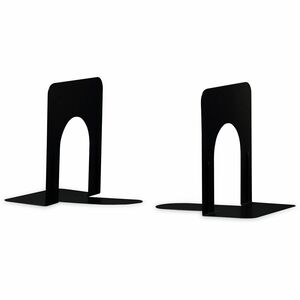 Universal Economy Bookends, 4.75 x 5.25 x 5, Heavy Gauge Steel, Black, Pair