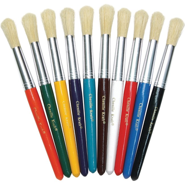 Creativity Street Round Natural Bristle Brushes