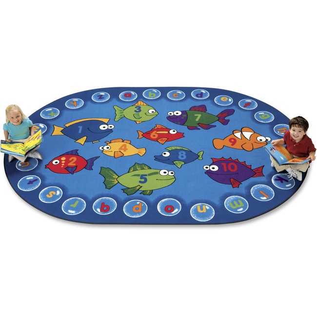 Carpets for Kids 26amp 3Breg 3B Premium Fishing For Literacy Oval Rug ...