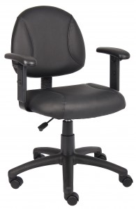 Boss Black Posture Chair W/ Adjustable Arms