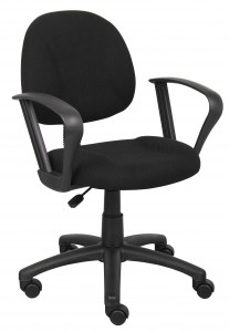 Boss Black  Deluxe Posture Chair W/ Loop Arms