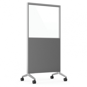 OfficeSource | Spry Mobile Acrylic Board | 36'' X 72'' Combo Panel - Charcoal Laminate with Clear Acrylic