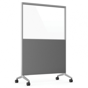 OfficeSource | Spry Mobile Acrylic Board | 48'' X 72'' Combo Panel - Charcoal Laminate with Clear Acrylic