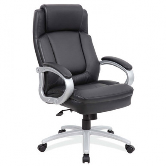 OfficeSource 7C Big 26amp 3B Tall 7C Executive Chair with Silver Heavy ...
