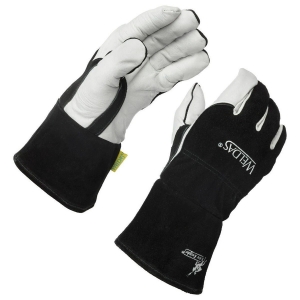 10-2020XL Weldas Fully Lined MIG Gloves, 4" Cuff, Pearl/Black, X-Large