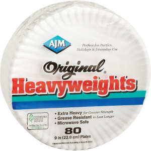 OH9AJFWH AJM 9 In. Original Heavyweights Paper Plates (80-Count)