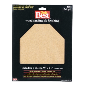 330051GA Bare Wood 9 In. x 11 In. 150 Grit Fine Sandpaper (5-Pack)