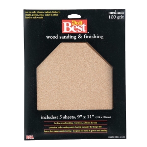 330078GA Bare Wood 9 In. x 11 In. 100 Grit Medium Sandpaper (5-Pack)